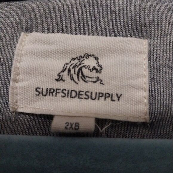 Surfside Supply Men's Hoodie Button Collar Pullover Long Sleeve Grey 2XB - Picture 3 of 5